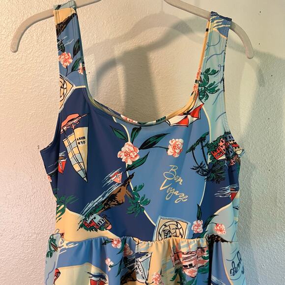 Old Navy Maternity Wrap Beach Scene One Piece Swimsuit Size 2X Plus Like New - Picture 14 of 14